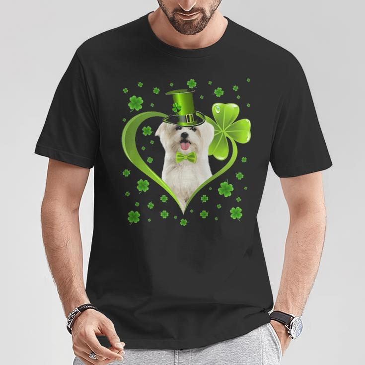 Puppy Shamrock Maltese Dog StPng T-Shirt Unique Gifts