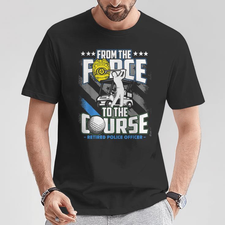 Retired Police Officer Golf Retirement T-Shirt Unique Gifts