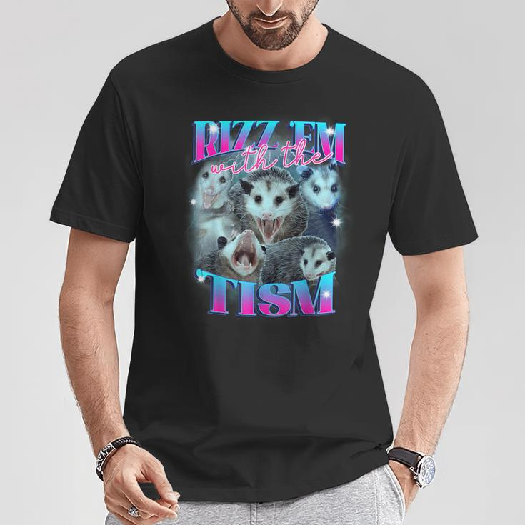Rizz Em With The Tism Opossum T-Shirt Funny Gifts