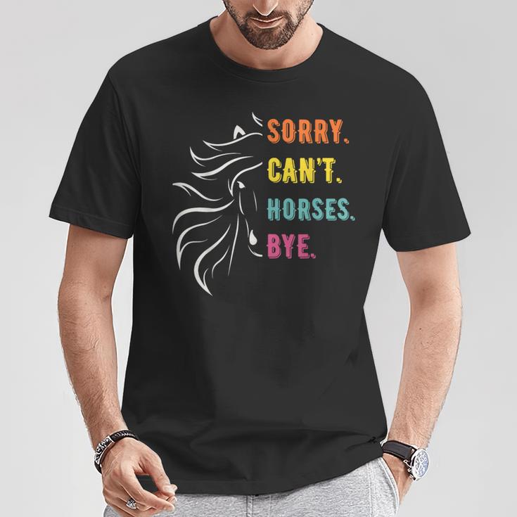 Sayings Sorry Can't Horses Bye Vintage Horse Rider T-Shirt Unique Gifts