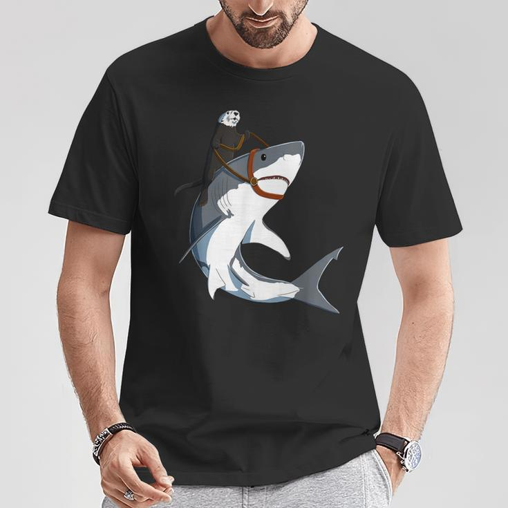 Sea Otter Riding Shark T-Shirt Unique Gifts
