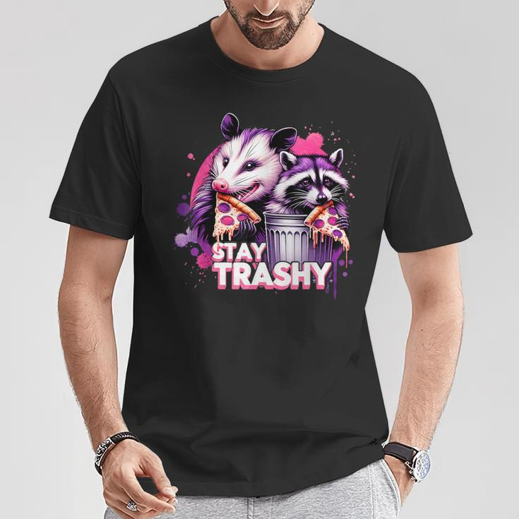 Stay Trashy Raccoons Opossums Possums Animals Lover T-Shirt Funny Gifts