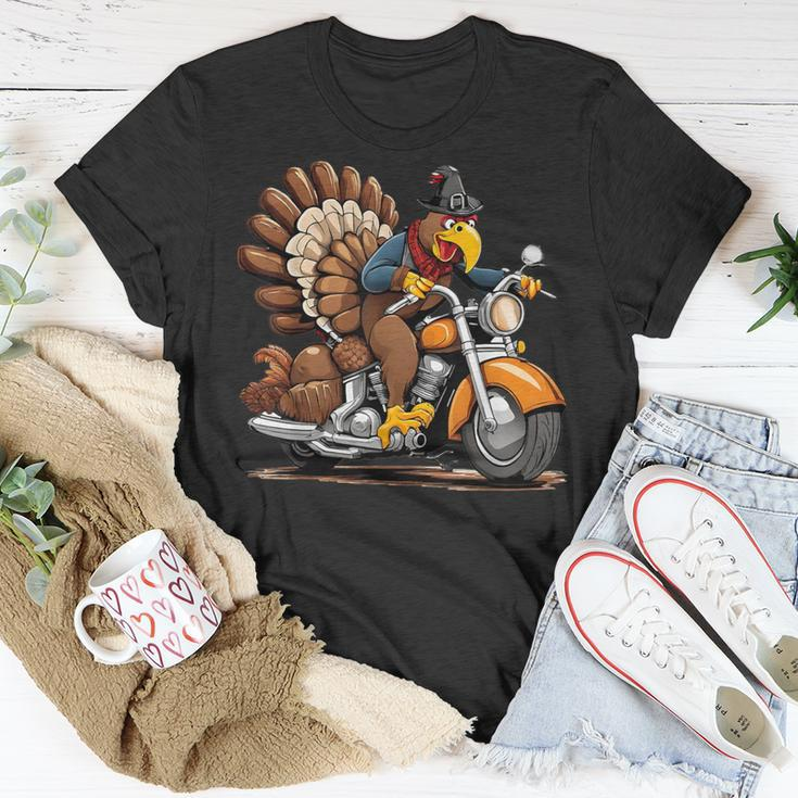 Thanksgiving Turkey On A Motorcycle T-Shirt Unique Gifts
