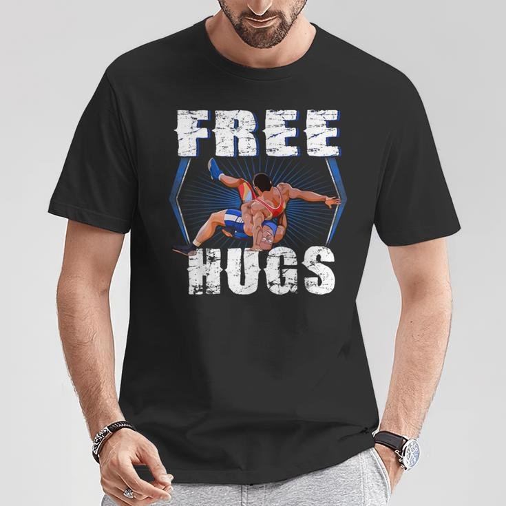 Wrestling Free Hugs Wrestling Vintage T-Shirt Unique Gifts