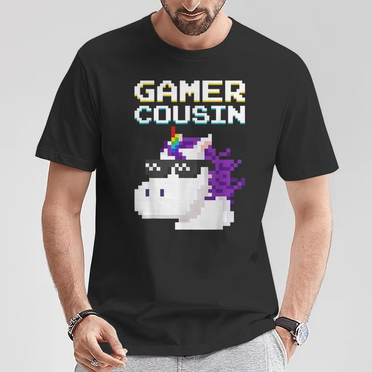 Gamer Cousin Einhorn Pixel Geschenk Multiplayer Nerd Geek T-Shirt Lustige Geschenke