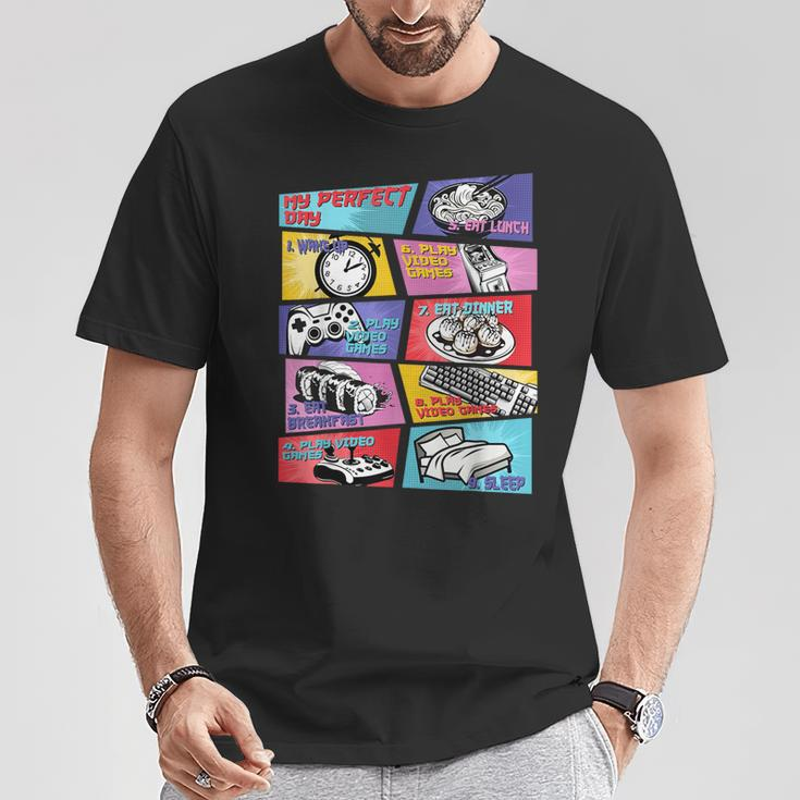 Gamer Gaming For Boys My Perfect Day T-Shirt Unique Gifts