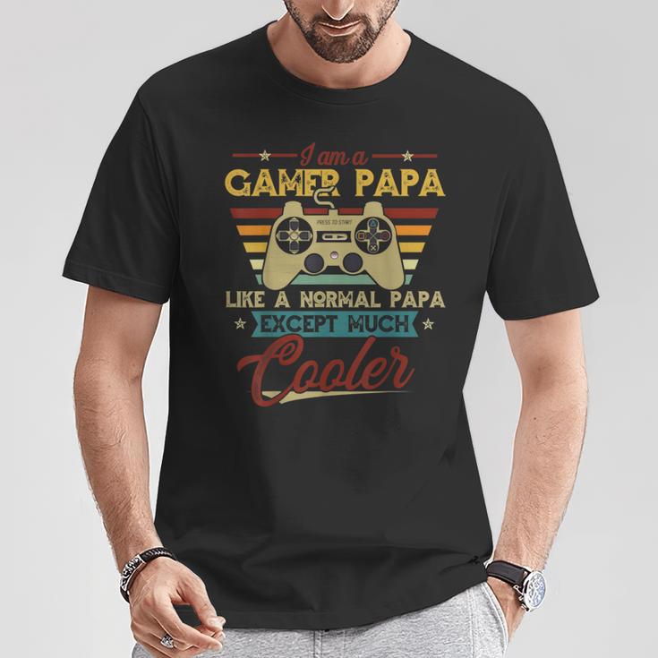 Gamer Papa Wie Ein Normapa Außeriel Coolerideo Players S T-Shirt Lustige Geschenke