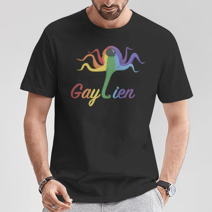 Gaylien Gay Alien Lgbt Queer Trans Bi Regenbogen Gay Pride T-Shirt Lustige Geschenke