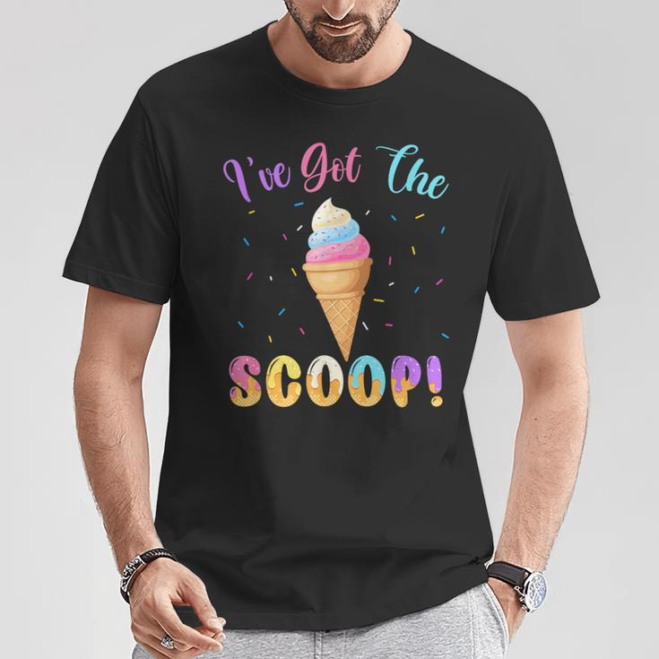 Gender Reveal I've Got The Scoop Ice Cream Themed T-Shirt Unique Gifts