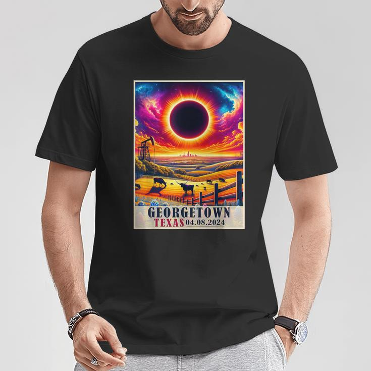 Georgetown Texas Total Solar Eclipse 2024 Totatily Vintage T-Shirt Unique Gifts
