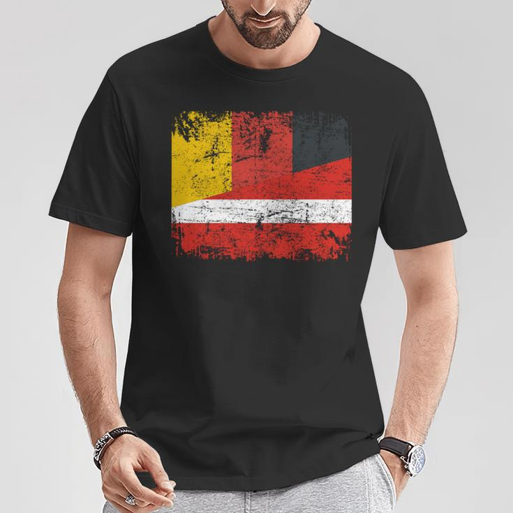 Germany Latvia Flags Half Latvian German Roots Vintage T-Shirt Unique Gifts