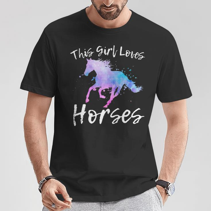 This Girl Loves Horses Equestrian Ridingn Girl Kid Women T-Shirt Unique Gifts