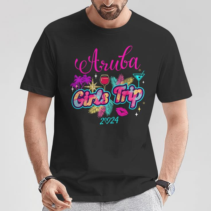 Girls Trip Aruba 2024 Girls Weekend Birthday Squad T-Shirt Unique Gifts