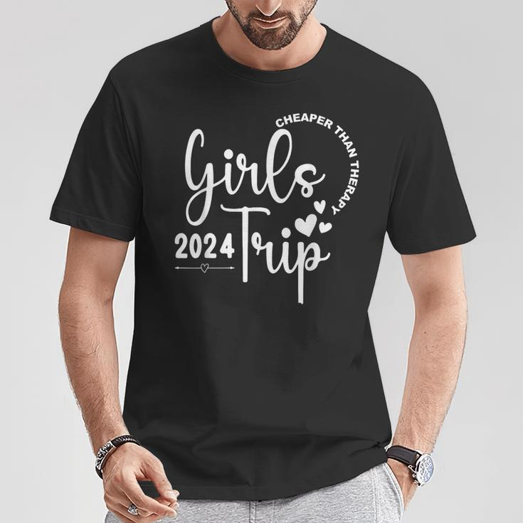 Girls Trip Cheapers Than Therapy 2024 Besties Trip Vacation T-Shirt Unique Gifts