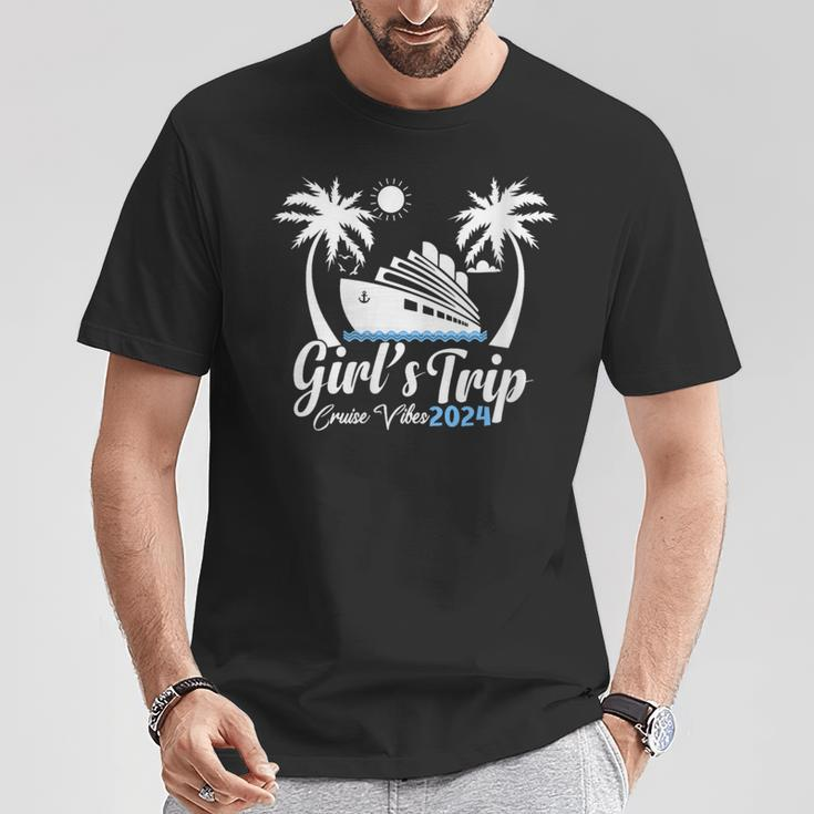 Girls Trip Cruise Vibes 2024 Vacation Party Trip Cruise T-Shirt Unique Gifts