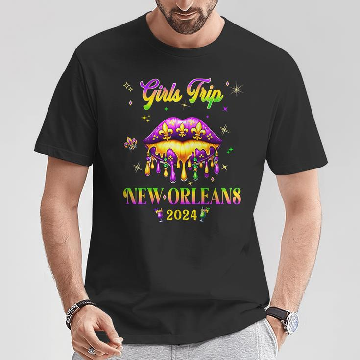 Girls's Trip New Orleans 2024 Mardi Gras Mask Friends T-Shirt Personalized Gifts