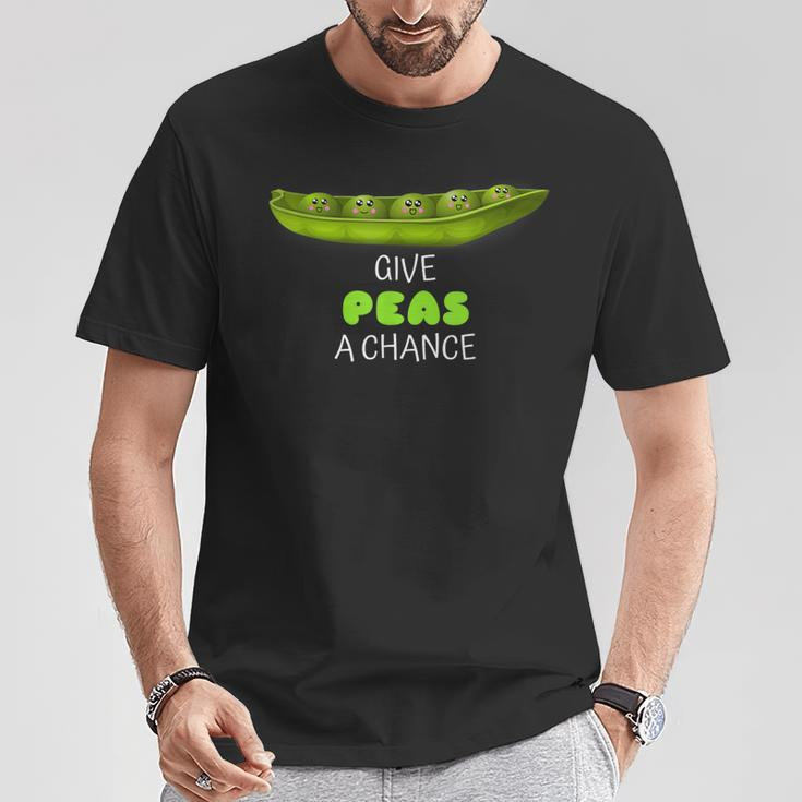 Give Peas A Chance Cute Pea Pun T-Shirt Unique Gifts