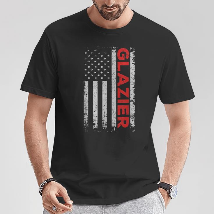 Glazier Us Flag Proud Glazier Usa Glass Artist T-Shirt Unique Gifts