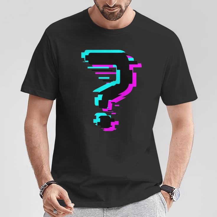 Glitched Fragezeichen T-Shirt Lustige Geschenke