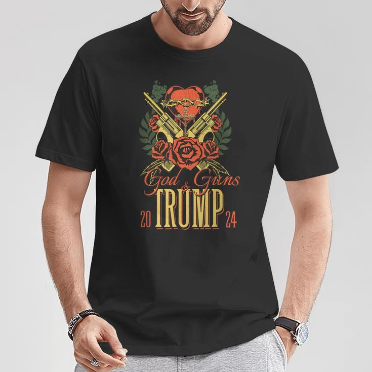 God Guns & Trump 2024 2A Support Short Sleeve T-Shirt Unique Gifts