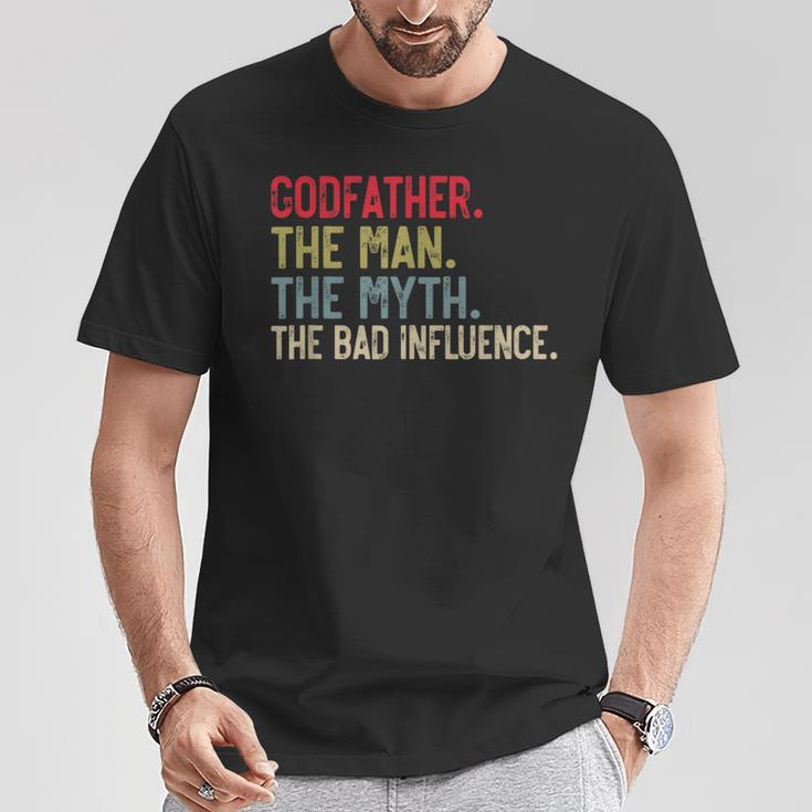 Godfather The Man The Myth The Bad Influence Grandpa T-Shirt Funny Gifts