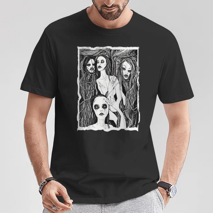 Goth Aesthetic Grunge Occult Emo Satanic Dark Fantasy T-Shirt Unique Gifts