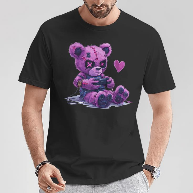 Goth Pastel Cute Creepy Kawaii Gamer Teddy Bear Gaming T-Shirt Funny Gifts