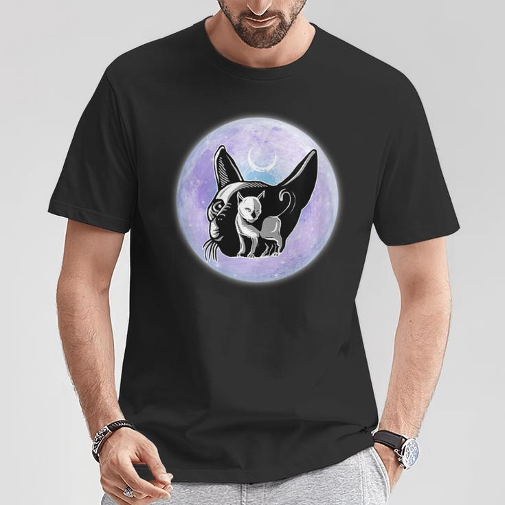 Gothic Cats Full Moon Aesthetic Vaporwave T-Shirt Unique Gifts
