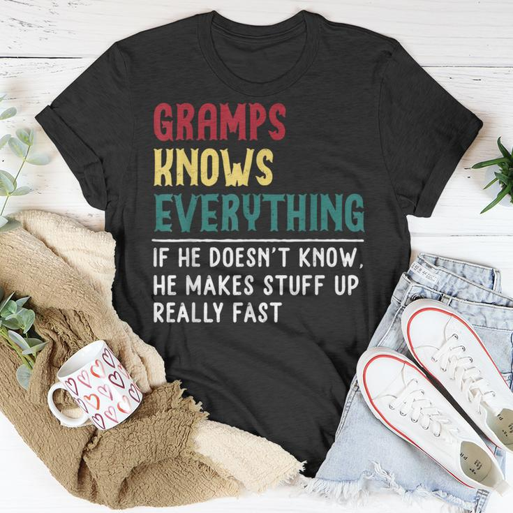 Gramps Know Everything Fathers Day For Grandpa Gramps T-Shirt Personalized Gifts
