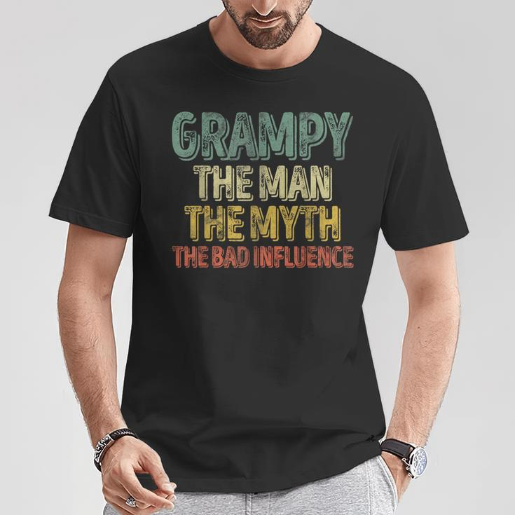 Grampy The Man The Myth The Bad Influence Father's Day T-Shirt Unique Gifts