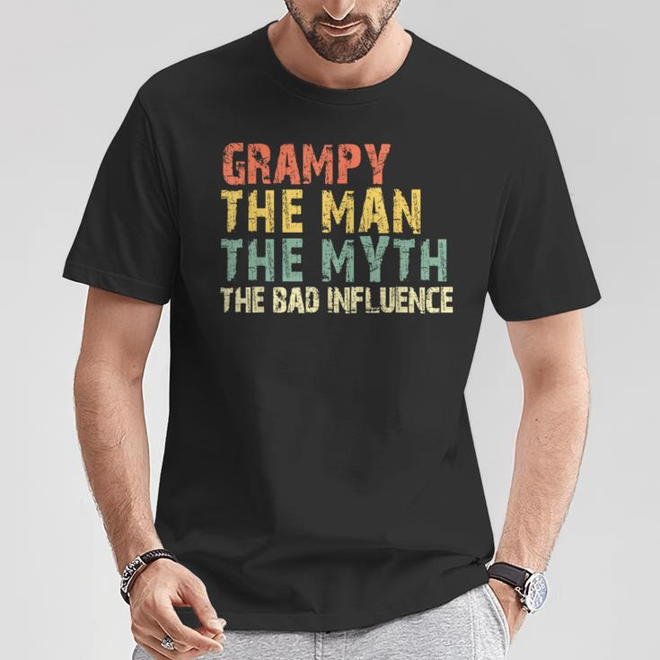 Grampy The Man Myth Bad Influence Vintage T-Shirt Unique Gifts