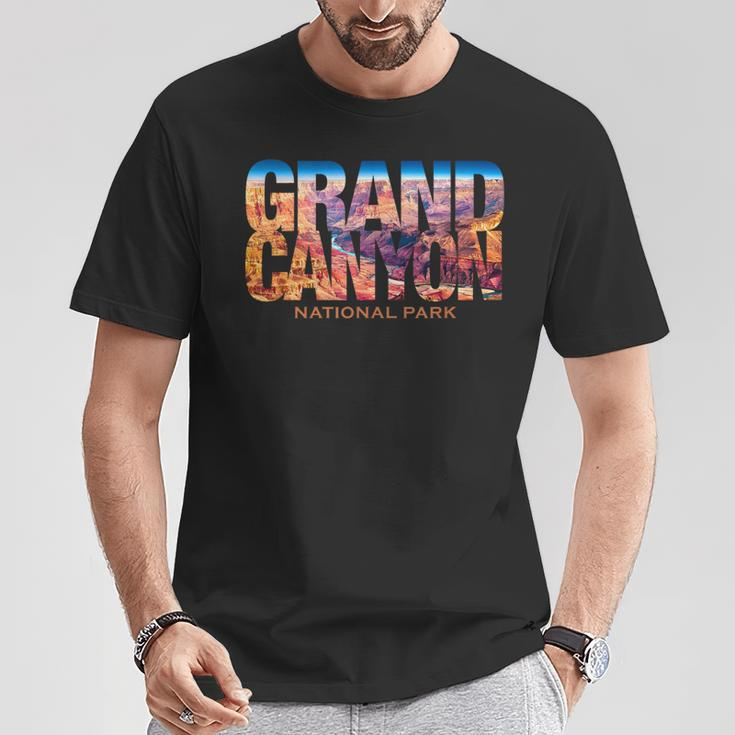 Grand Canyon National Park Photo Text Hiking Souvenir T-Shirt Funny Gifts