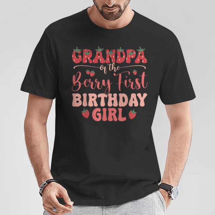 Grandpa Of The Berry First Birthday Girl Strawberry Family T-Shirt Unique Gifts