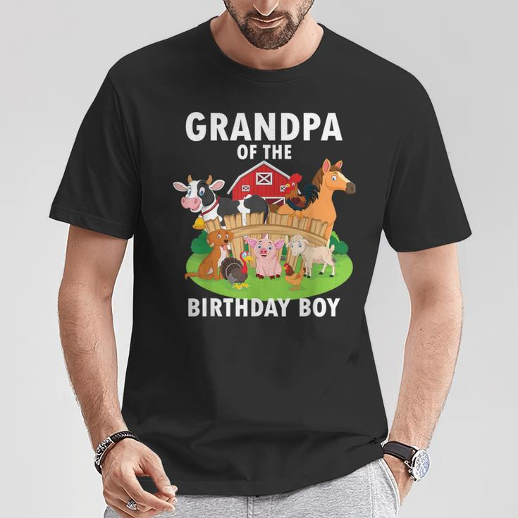 Grandpa Of The Birthday Boy Farm Animals Matching Farm Theme T-Shirt Personalized Gifts
