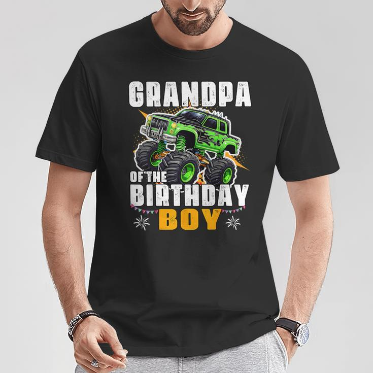 Grandpa Of The Birthday Boy Monster Truck Birthday Family T-Shirt Funny Gifts