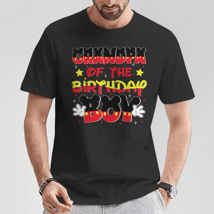Grandpa Of The Birthday Boy Mouse Family Matching T-Shirt Funny Gifts