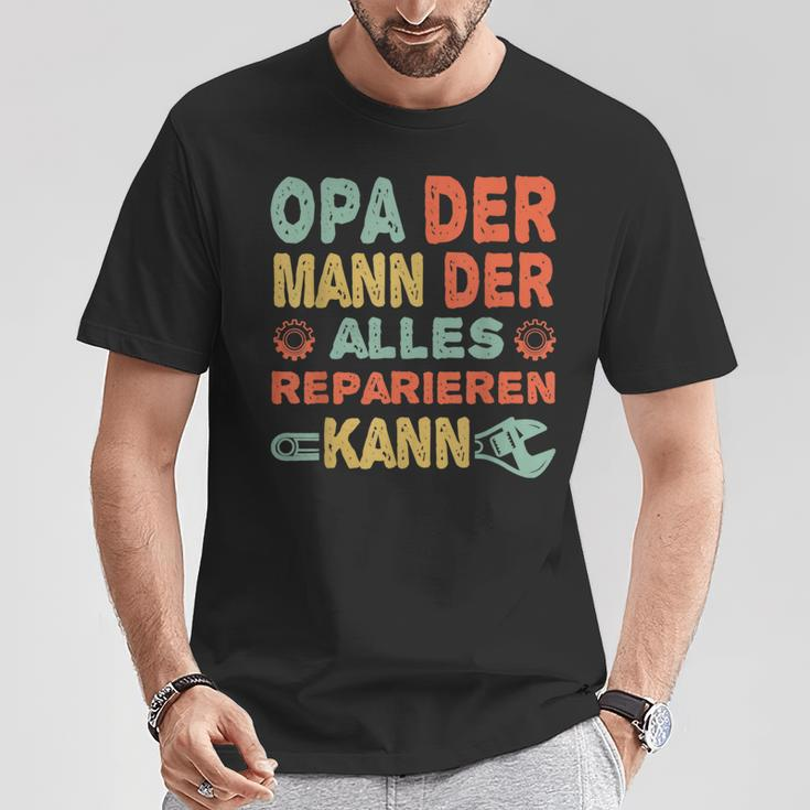 Grandpa Der Mann Der Alles Reparieren Kann T-Shirt Lustige Geschenke