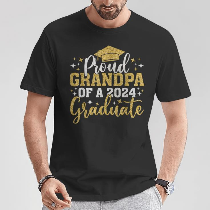 Grandpa Senior 2024 Proud Grandpa Of Class Of 2024 Graduate T-Shirt Funny Gifts