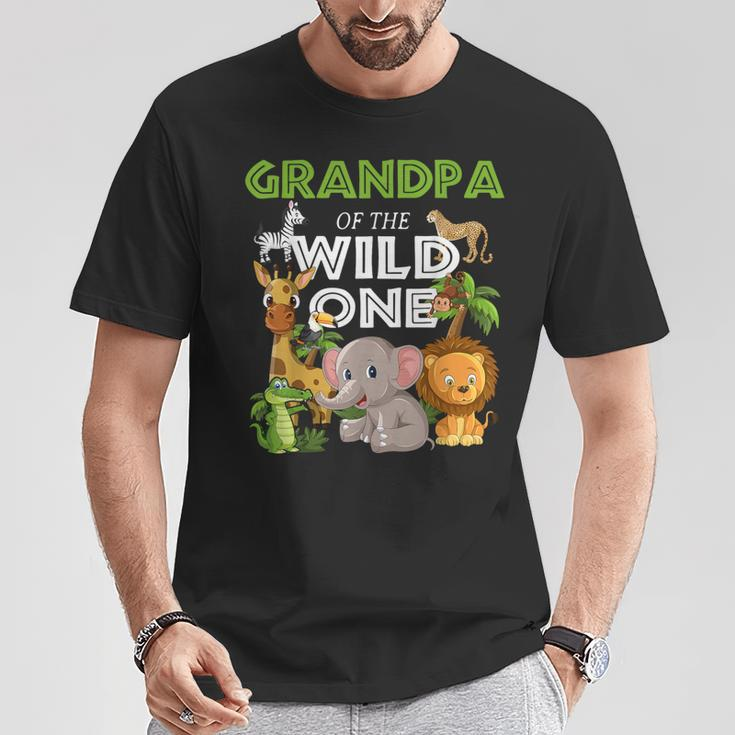 Grandpa Of The Wild One Zoo Birthday Safari Jungle Animal T-Shirt Unique Gifts