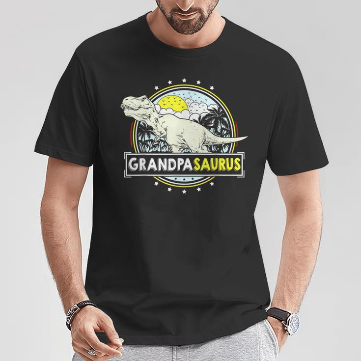 Grandpasaurus For Grandpa Fathers Day Trex Dinosaur T-Shirt Unique Gifts