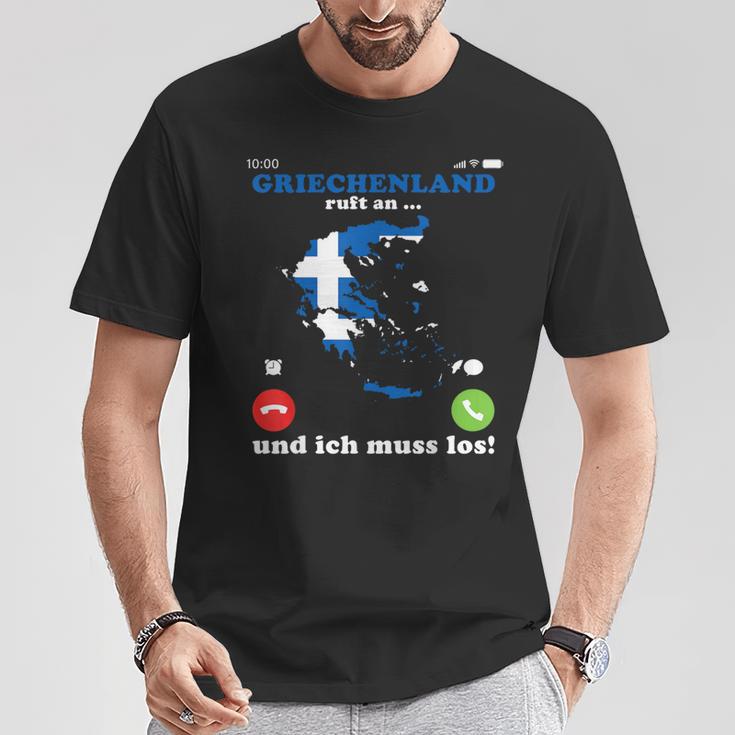 Greece Flag Greece Ruft An Ich Muss Los Greek T-Shirt Lustige Geschenke