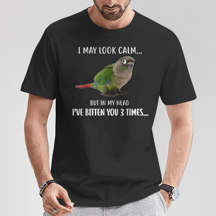 Green Cheek Conure I May Look Calm Conure T-Shirt Unique Gifts