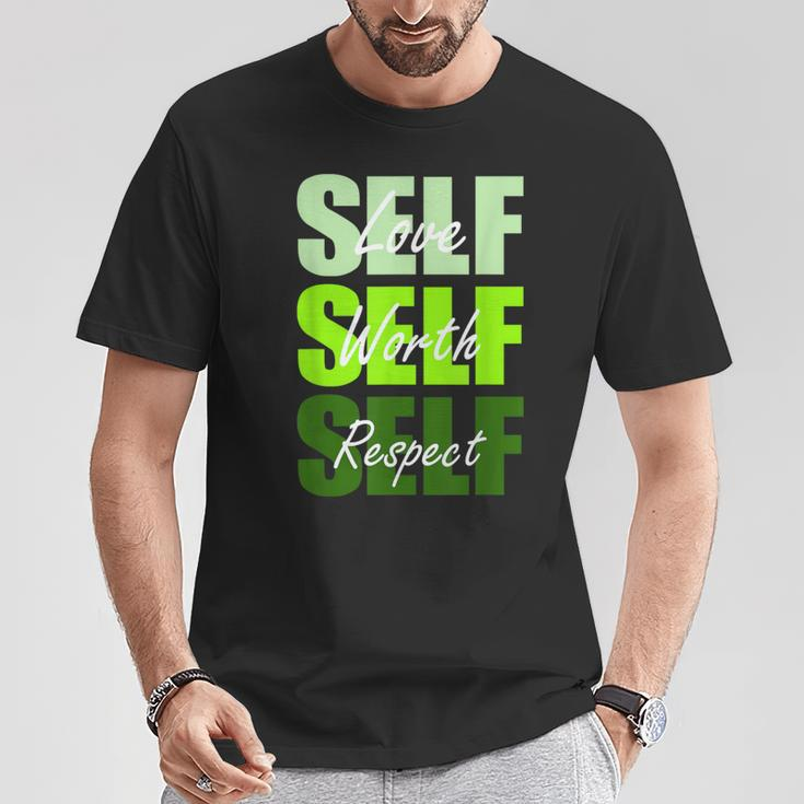 Green Self-Ish X 3 Green Color Graphic T-Shirt Funny Gifts