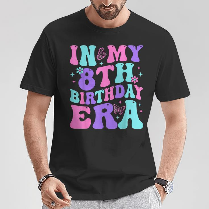 Groovy In My 8Th Birthday Era Eight 8 Years Old Birthday T-Shirt Unique Gifts