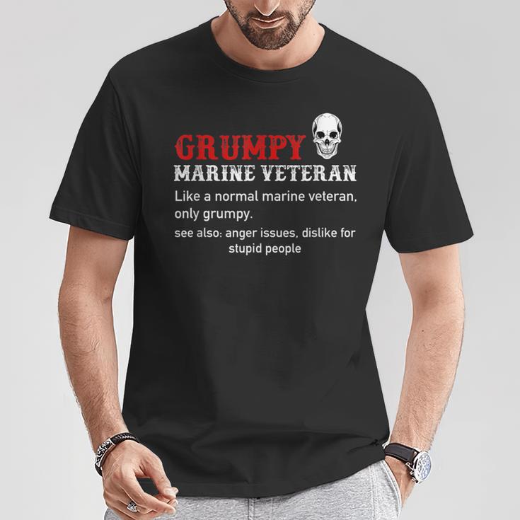 Grumpy Marine Veteran For Veterans Day T-Shirt Unique Gifts