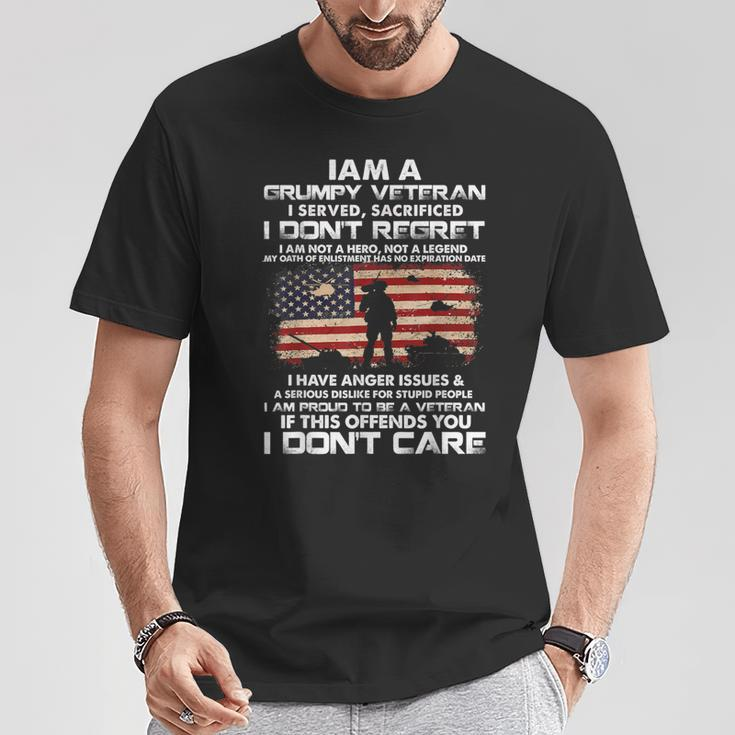 I Am A Grumpy Veteran I Served I Sacrificed Veteran Day T-Shirt Unique Gifts