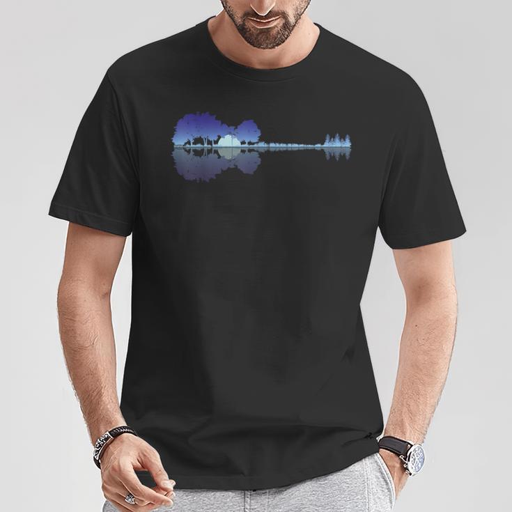 Guitar Lake Shadow Music Lovers Rock Guitar Musician T-Shirt Unique Gifts