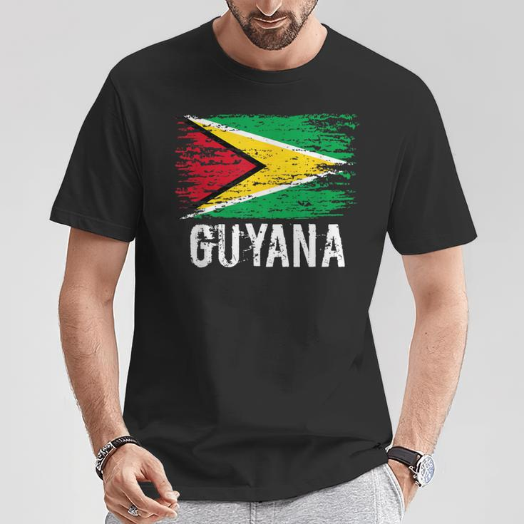 Guyanese Flag Pride Vintage Guyanese Root Guyana T-Shirt Unique Gifts