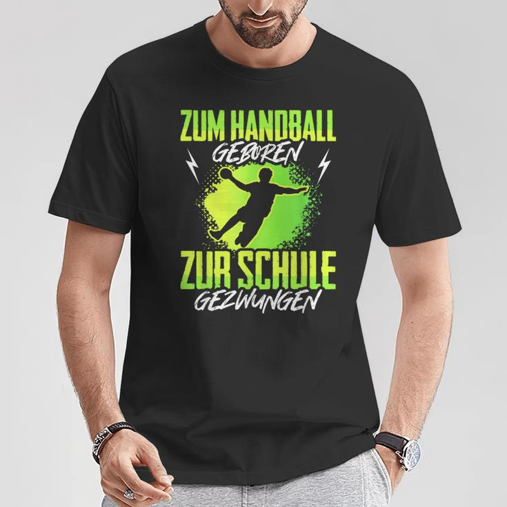 Handballgeborenes Kindershirt - Zur Schule Gezwungen, Handball-T-Shirt Lustige Geschenke