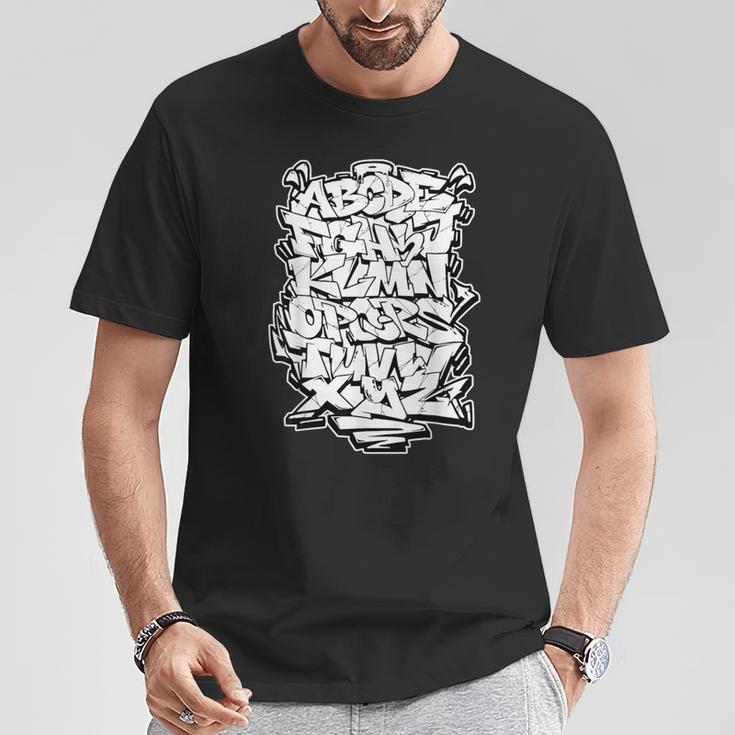 Handstyle Hip Hop Urban Lettering With Graffiti Alphabet T-Shirt Lustige Geschenke
